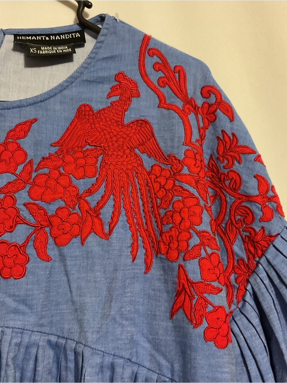 Anthropologie Hemant & Nandita Lianna Embroidered Chambray top - Picture 5 of 10
